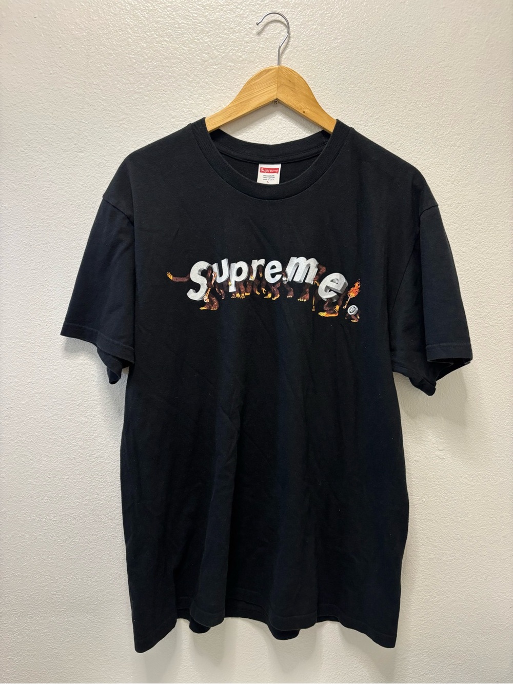Supreme Black Tee Size Large